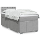 Cama box spring con colchón cuero sintético blanco 100x200 cm