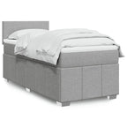 Cama box spring con colchón cuero sintético blanco 100x200 cm