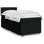 Cama box spring con colchón cuero sintético blanco 100x200 cm