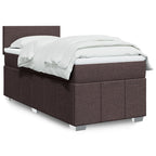 Cama box spring con colchón cuero sintético blanco 100x200 cm