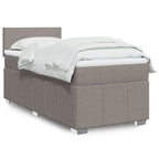 Cama box spring con colchón cuero sintético blanco 100x200 cm