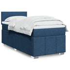 Cama box spring con colchón cuero sintético blanco 100x200 cm