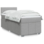 Cama box spring con colchón cuero sintético blanco 100x200 cm
