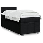 Cama box spring con colchón cuero sintético blanco 100x200 cm