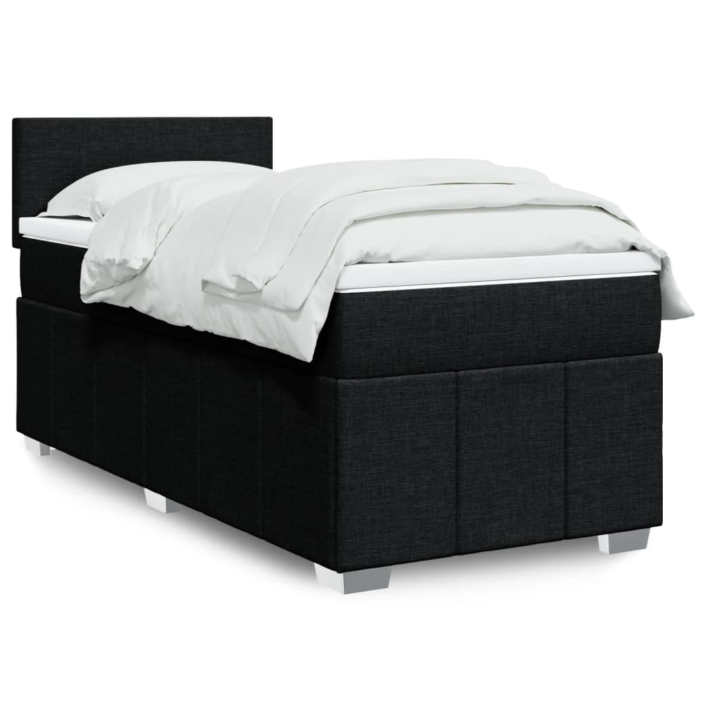 Cama box spring con colchón cuero sintético blanco 100x200 cm