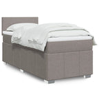 Cama box spring con colchón cuero sintético blanco 100x200 cm