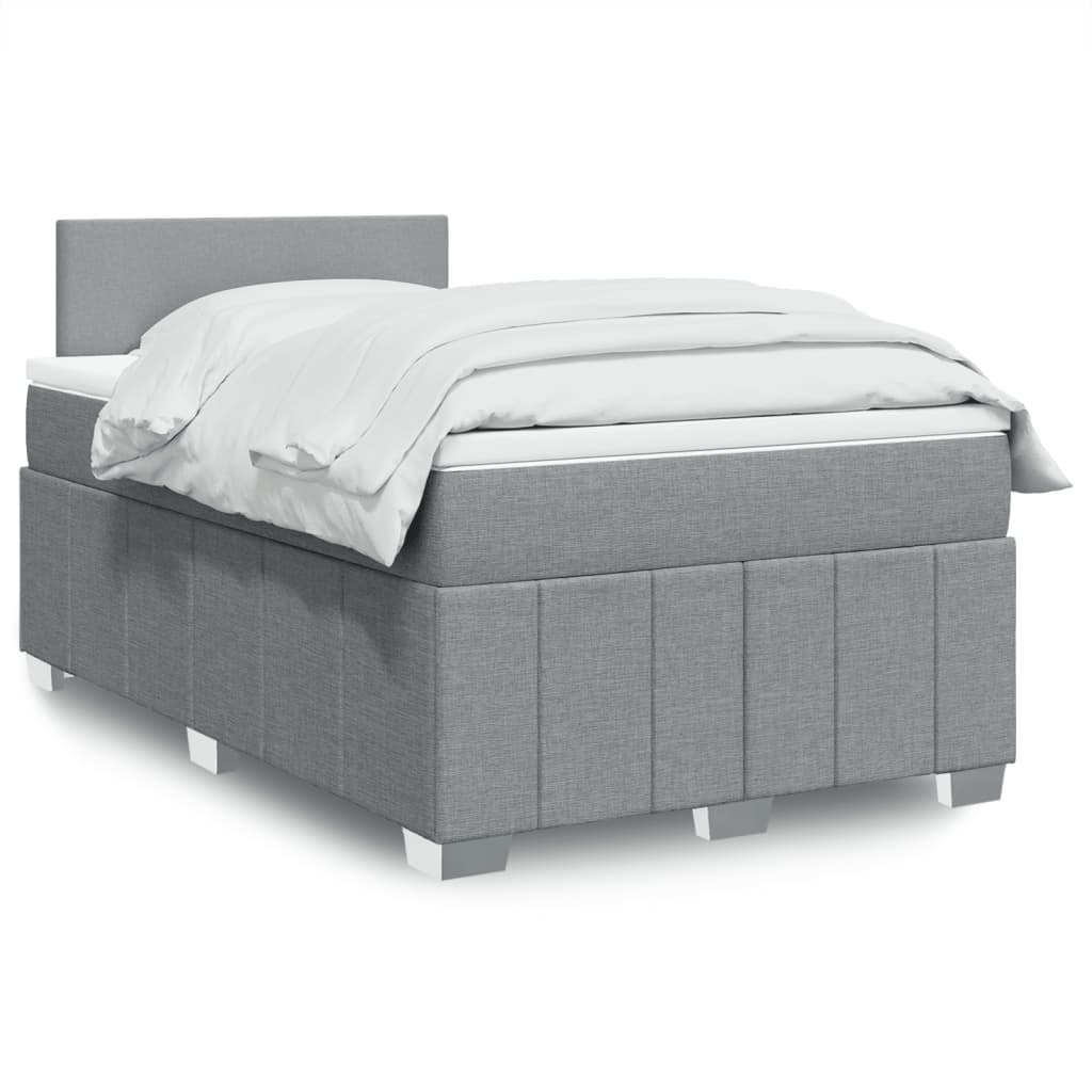 Cama box spring con colchón cuero sintético blanco 100x200 cm