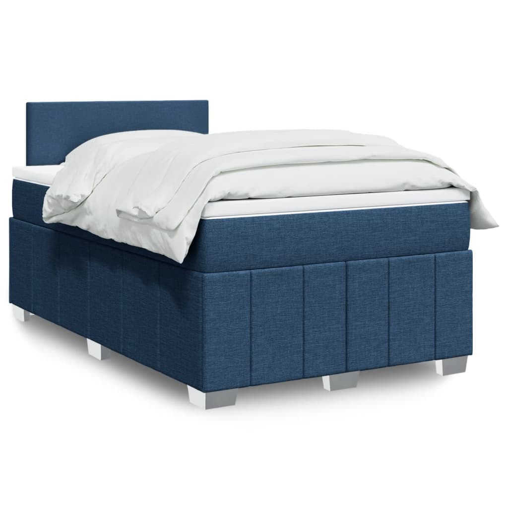 Cama box spring con colchón cuero sintético blanco 100x200 cm