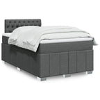 Cama box spring con colchón cuero sintético blanco 100x200 cm