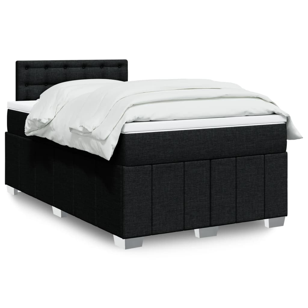 Cama box spring con colchón cuero sintético blanco 100x200 cm