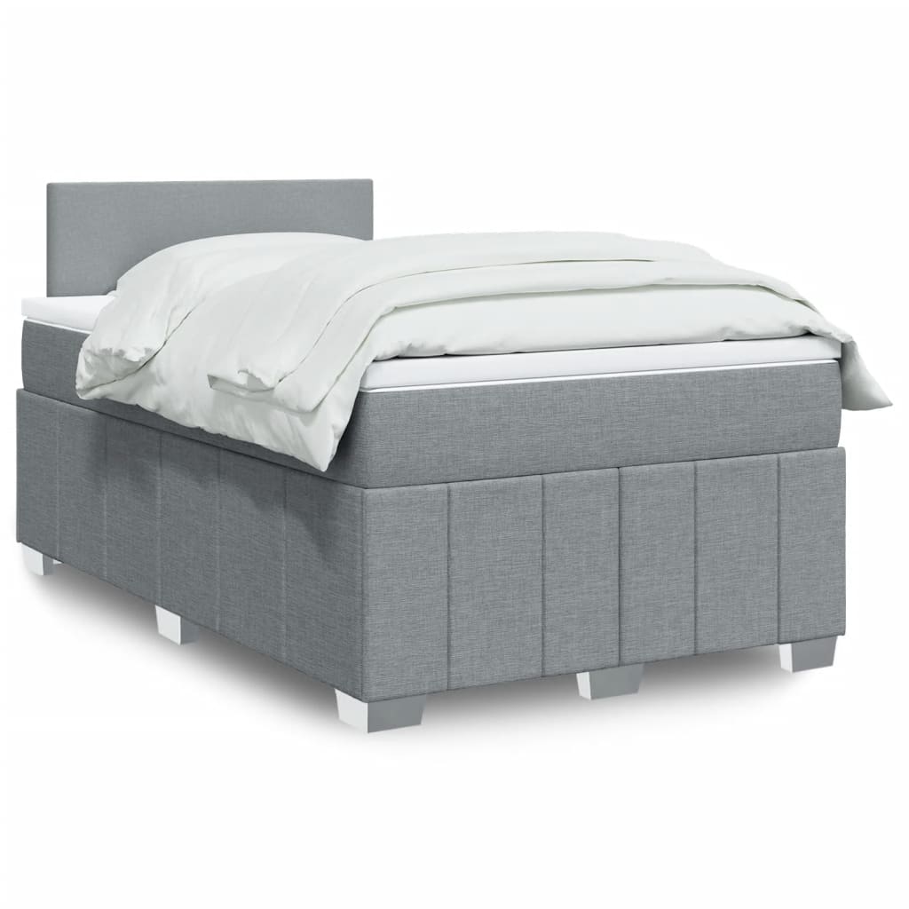 Cama box spring con colchón cuero sintético blanco 100x200 cm
