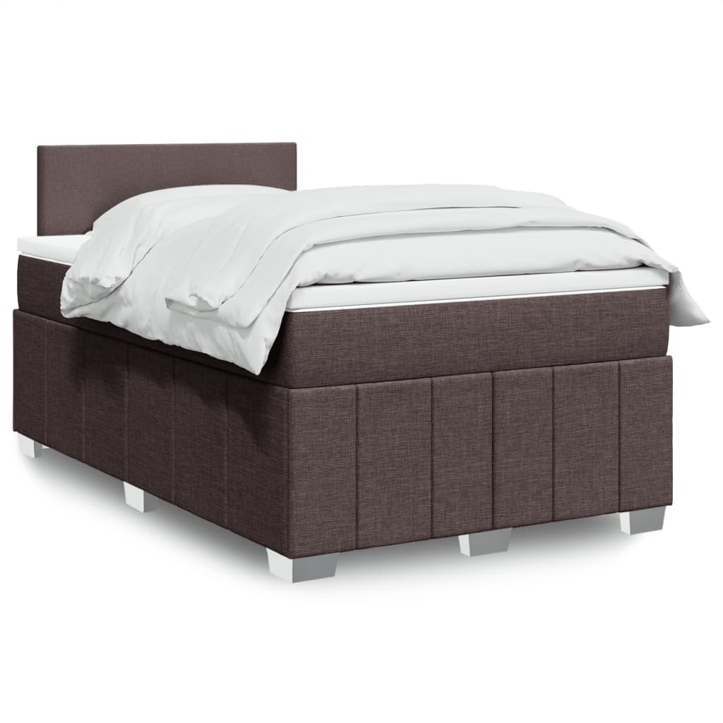 Cama box spring con colchón cuero sintético blanco 100x200 cm