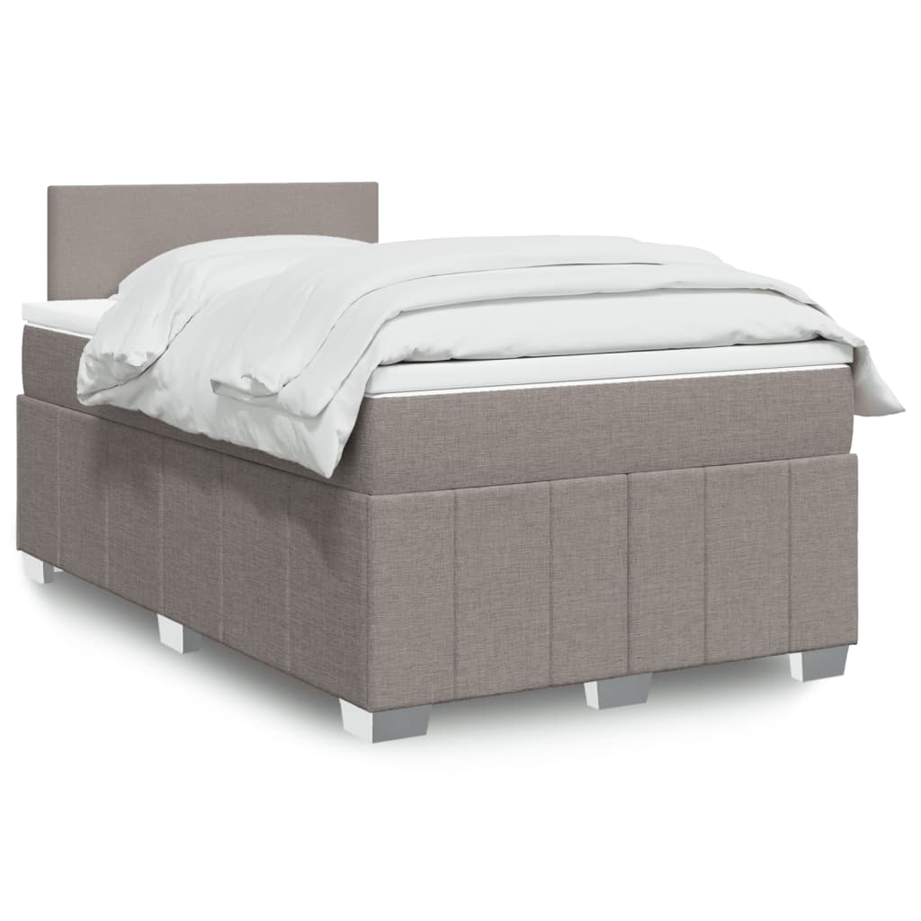Cama box spring con colchón cuero sintético blanco 100x200 cm