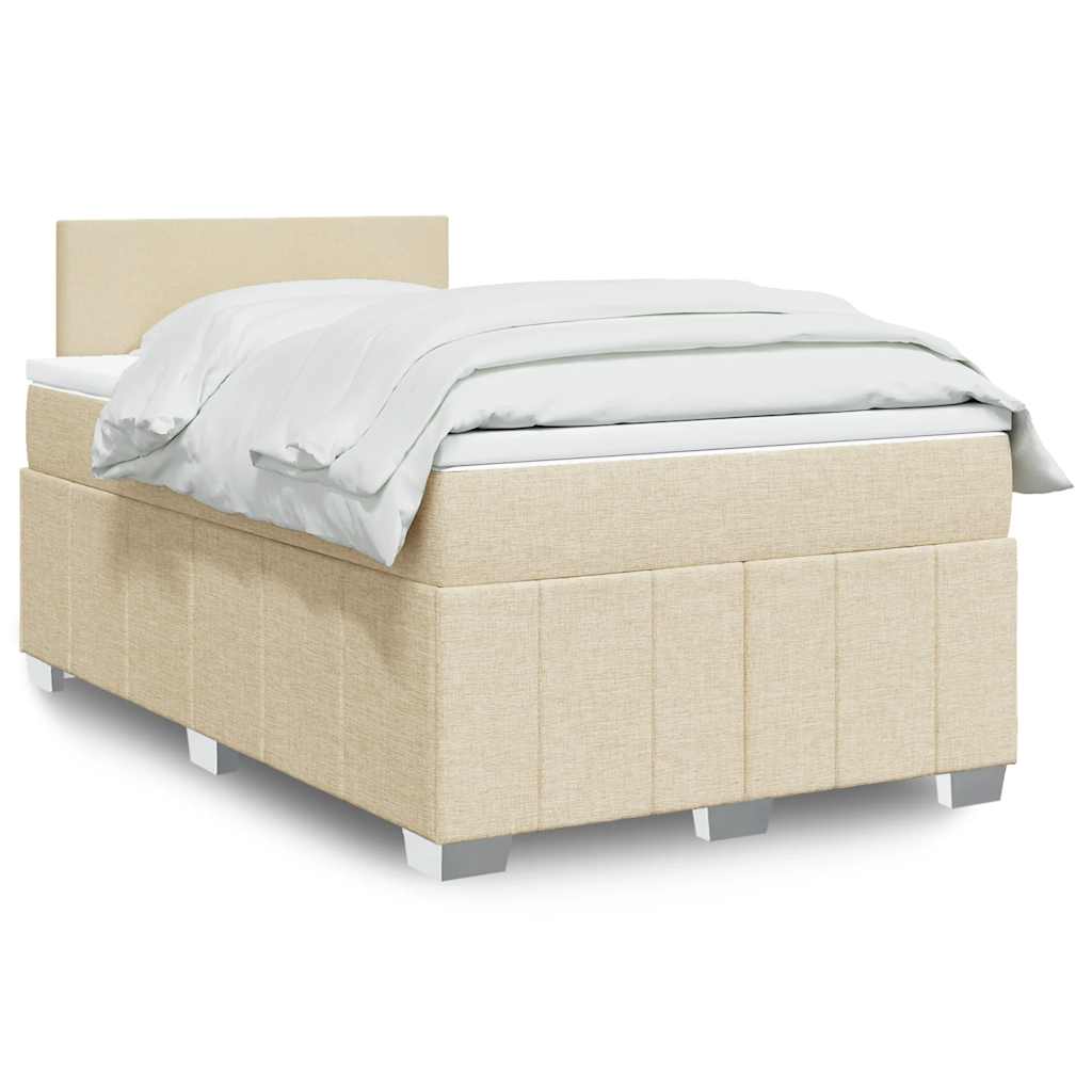 Cama box spring con colchón cuero sintético blanco 100x200 cm
