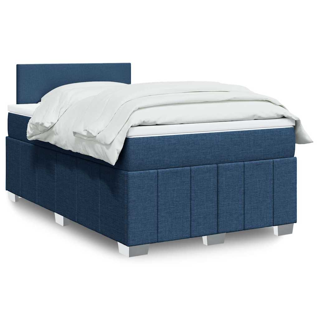Cama box spring con colchón cuero sintético blanco 100x200 cm