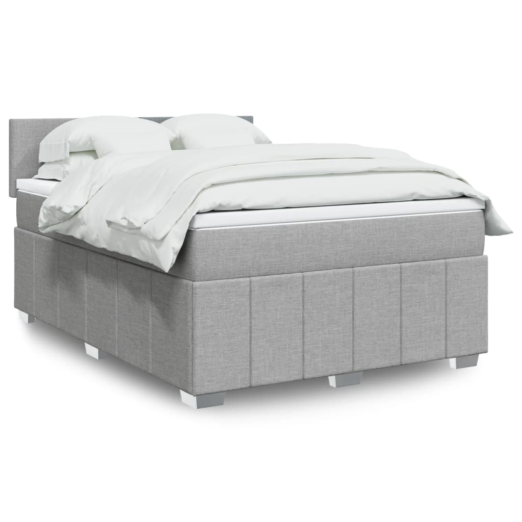 Cama box spring con colchón cuero sintético blanco 100x200 cm