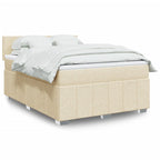 Cama box spring con colchón cuero sintético blanco 100x200 cm