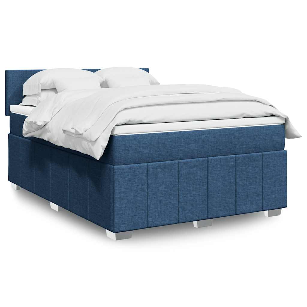 Cama box spring con colchón cuero sintético blanco 100x200 cm