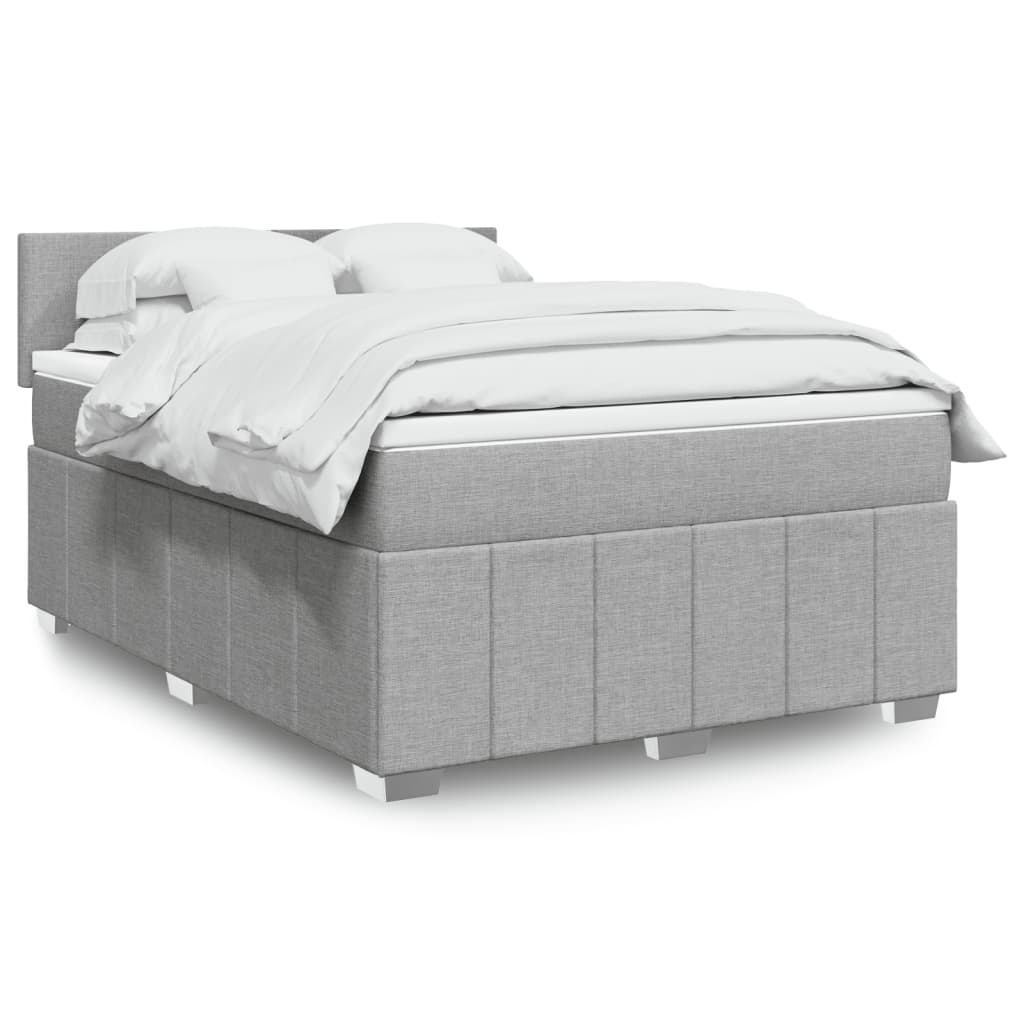 Cama box spring con colchón cuero sintético blanco 100x200 cm