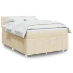 Cama box spring con colchón cuero sintético blanco 100x200 cm