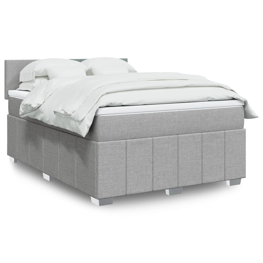 Cama box spring con colchón cuero sintético blanco 100x200 cm