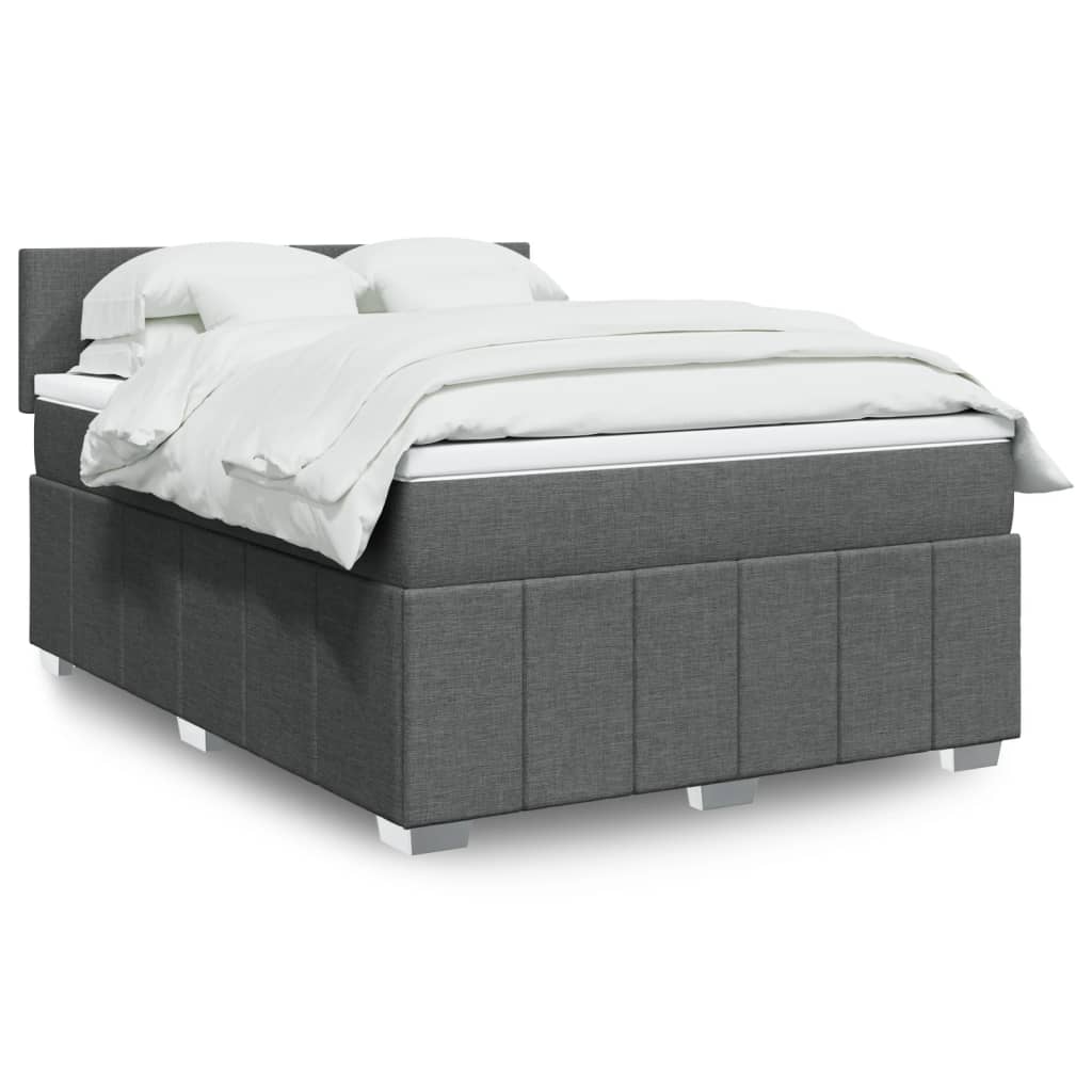 Cama box spring con colchón cuero sintético blanco 100x200 cm