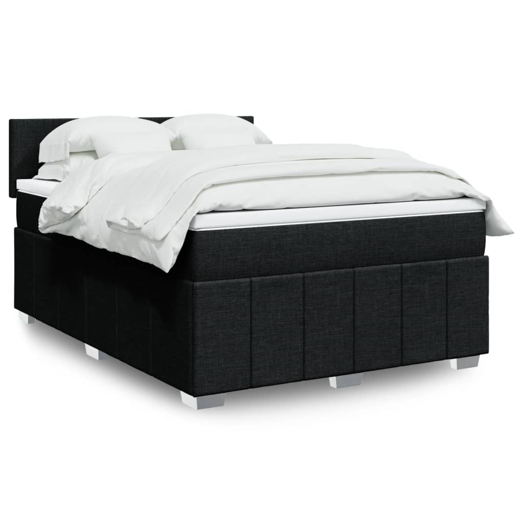 Cama box spring con colchón cuero sintético blanco 100x200 cm