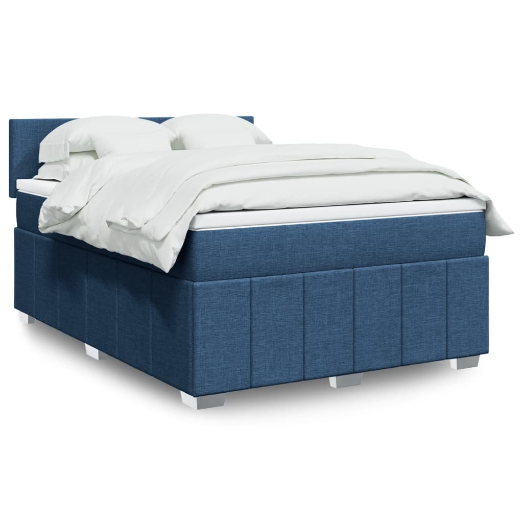 Cama box spring con colchón cuero sintético blanco 100x200 cm