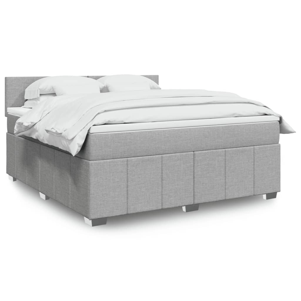 Cama box spring con colchón cuero sintético blanco 100x200 cm