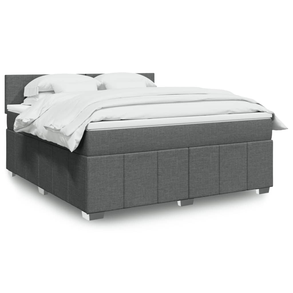 Cama box spring con colchón cuero sintético blanco 100x200 cm
