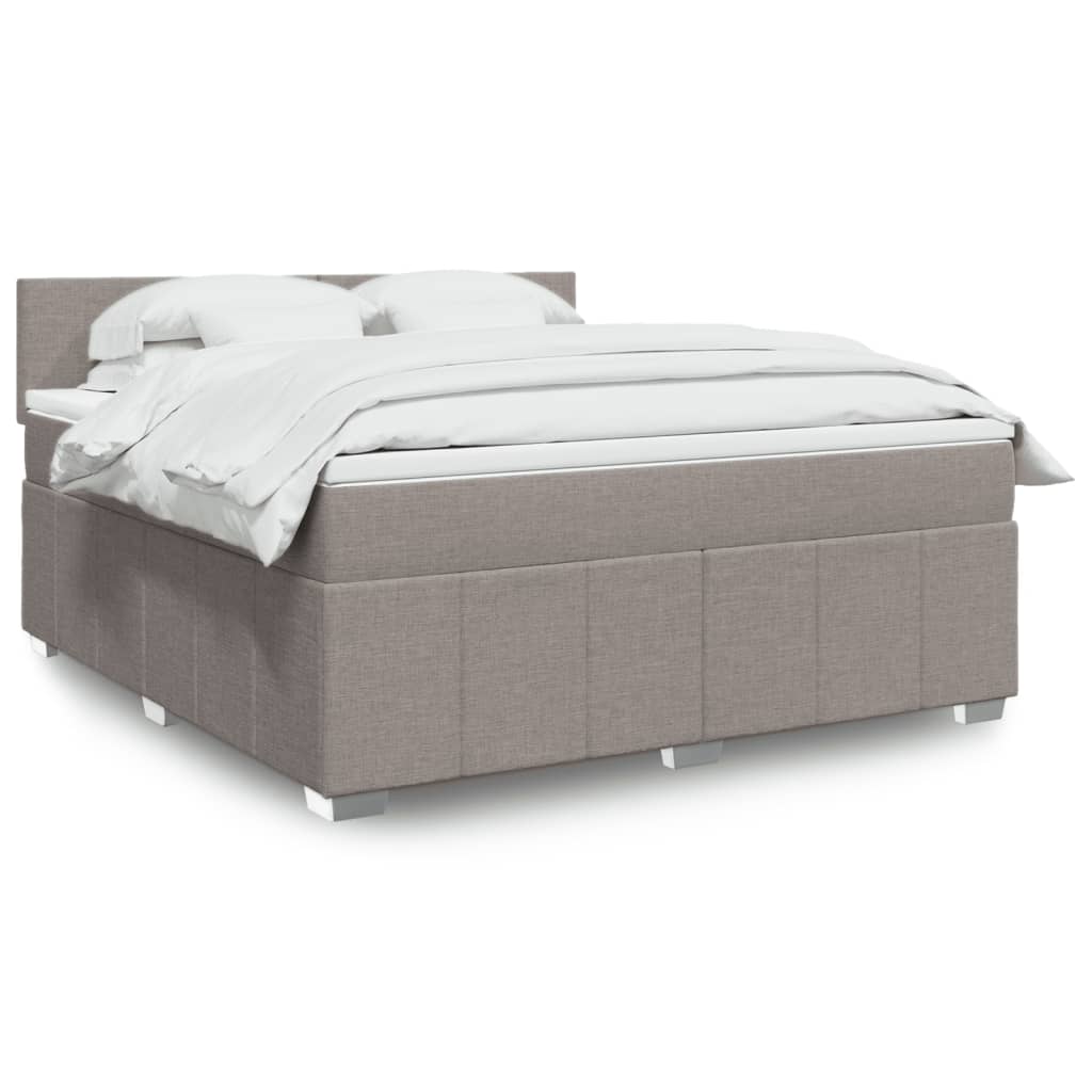 Cama box spring con colchón cuero sintético blanco 100x200 cm