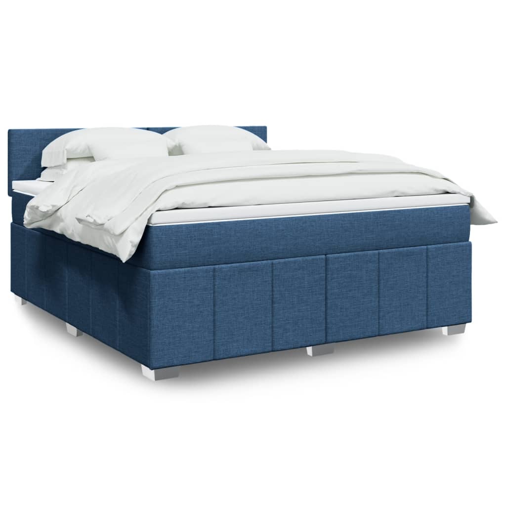 Cama box spring con colchón cuero sintético blanco 100x200 cm