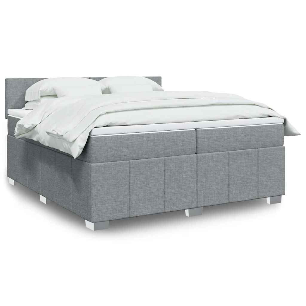 Cama box spring con colchón cuero sintético blanco 100x200 cm