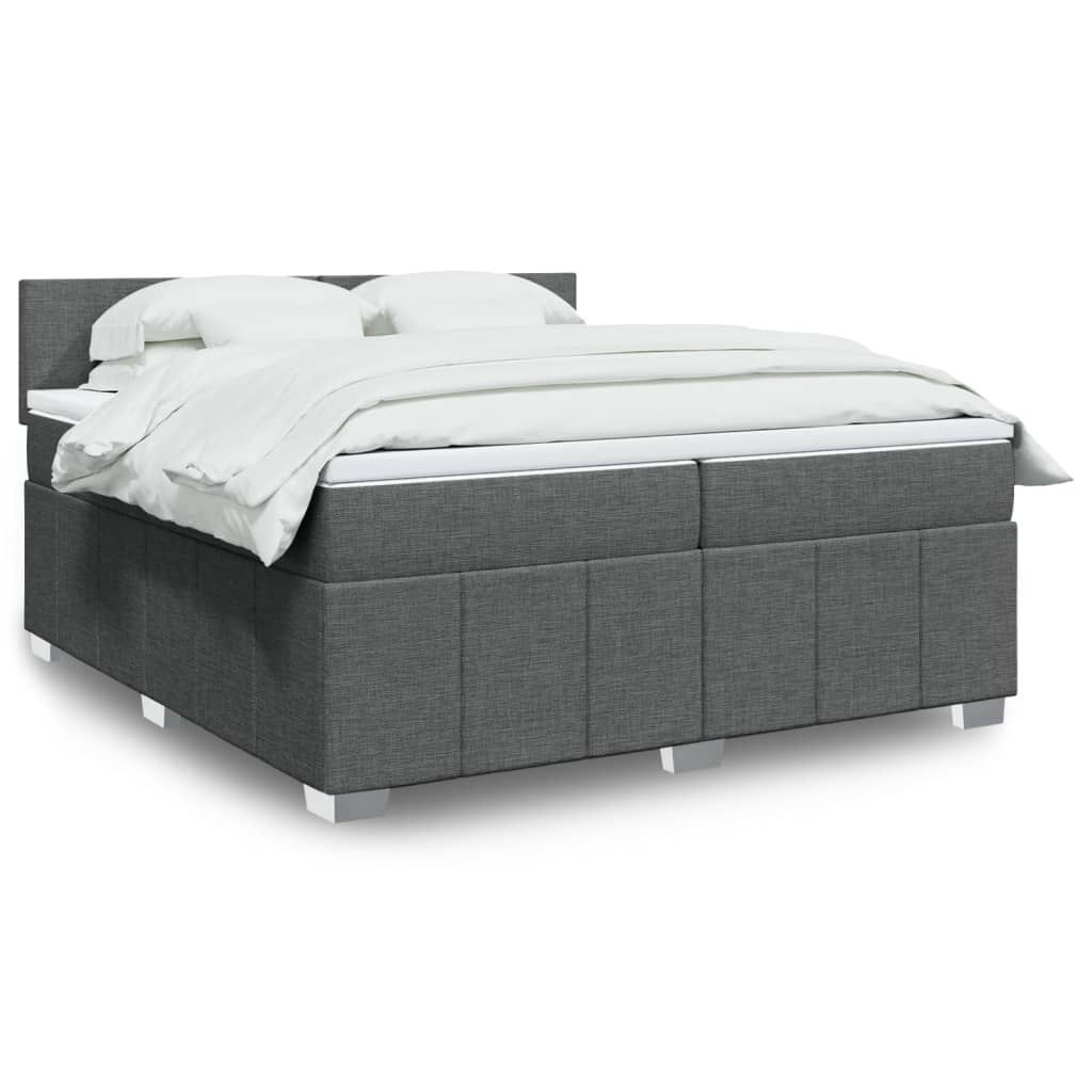 Cama box spring con colchón cuero sintético blanco 100x200 cm