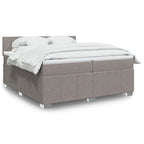Cama box spring con colchón cuero sintético blanco 100x200 cm