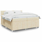 Cama box spring con colchón cuero sintético blanco 100x200 cm
