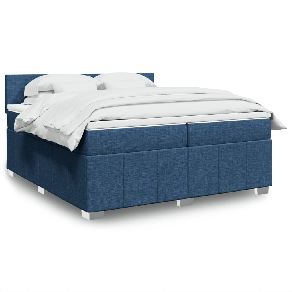 Cama box spring con colchón cuero sintético blanco 100x200 cm