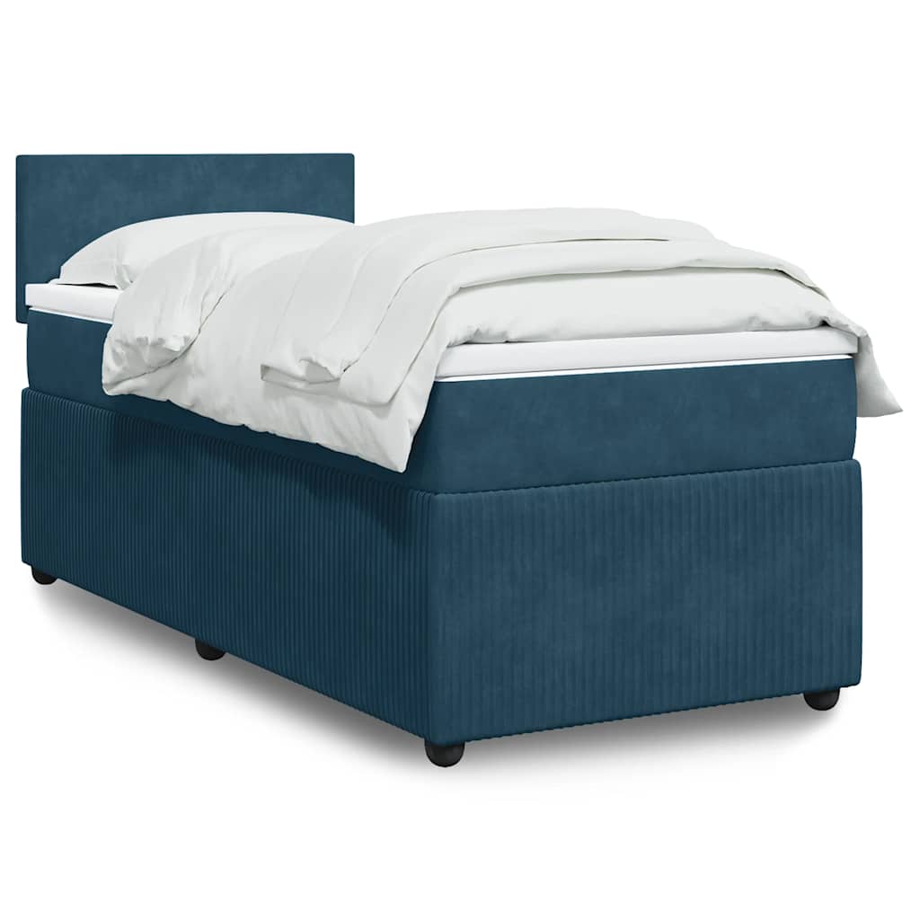 Cama box spring con colchón cuero sintético blanco 100x200 cm