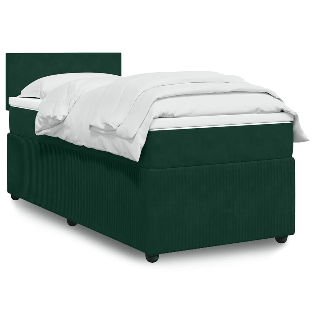 Cama box spring con colchón cuero sintético blanco 100x200 cm