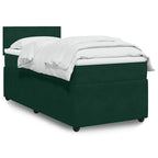 Cama box spring con colchón cuero sintético blanco 100x200 cm