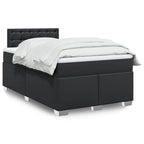 Cama box spring con colchón cuero sintético blanco 100x200 cm