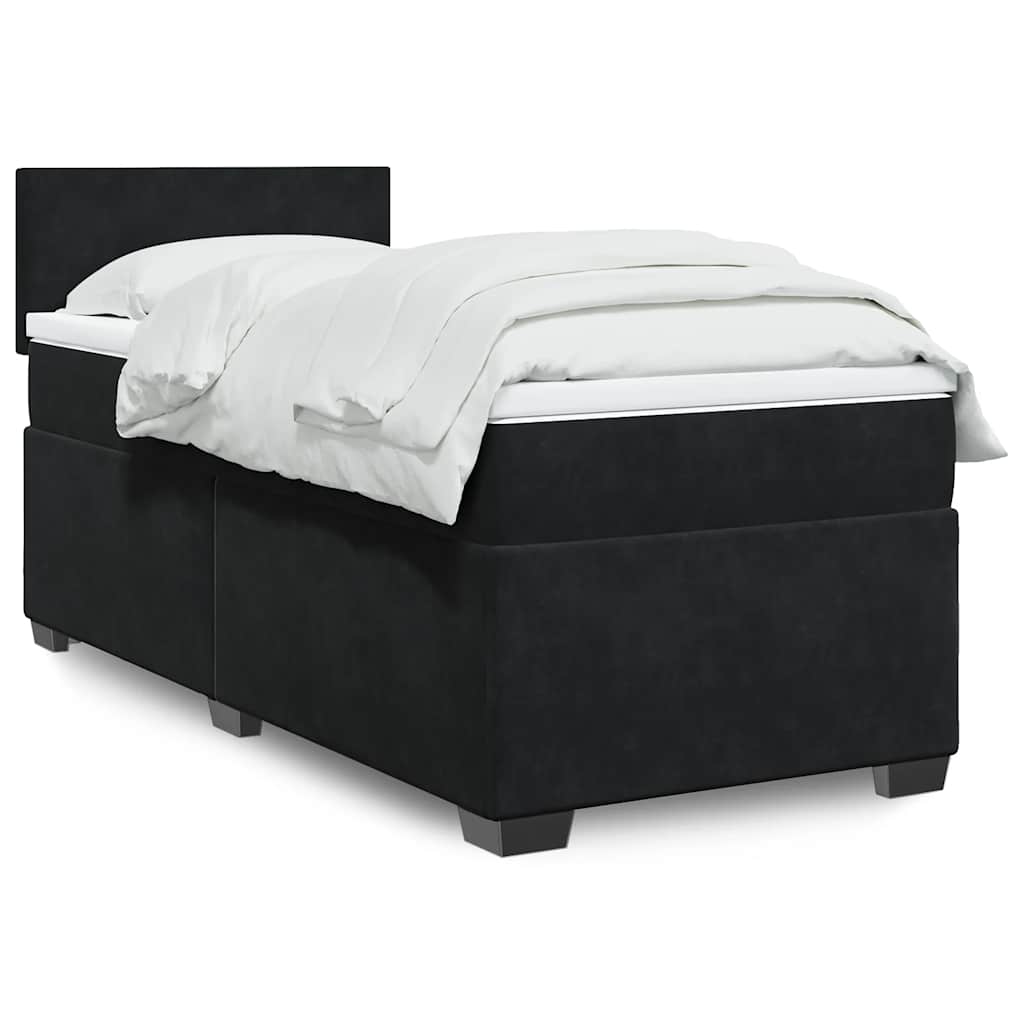 Cama box spring con colchón cuero sintético blanco 100x200 cm