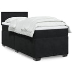 Cama box spring con colchón cuero sintético blanco 100x200 cm