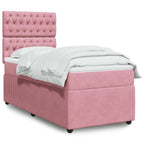 Cama box spring con colchón cuero sintético blanco 100x200 cm
