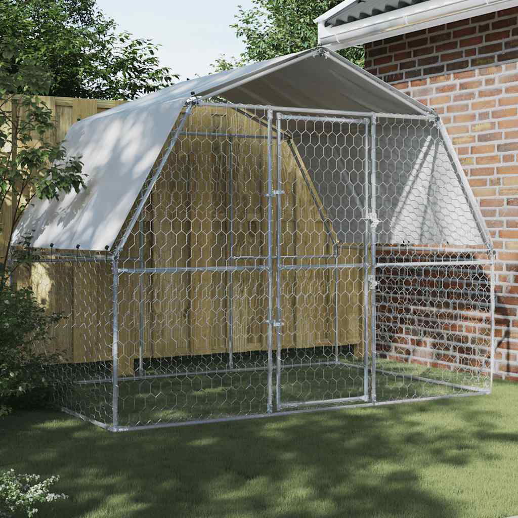 Jaula para perros con ruedas acero galvanizado negro