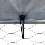 Gallinero con techo y puerta acero galvanizado plateado
