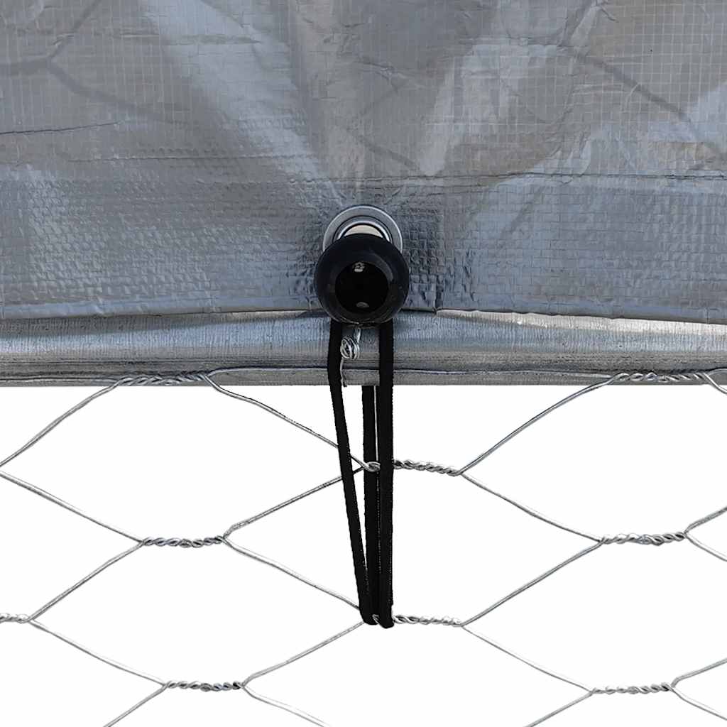 Gallinero con techo y puerta acero galvanizado plateado