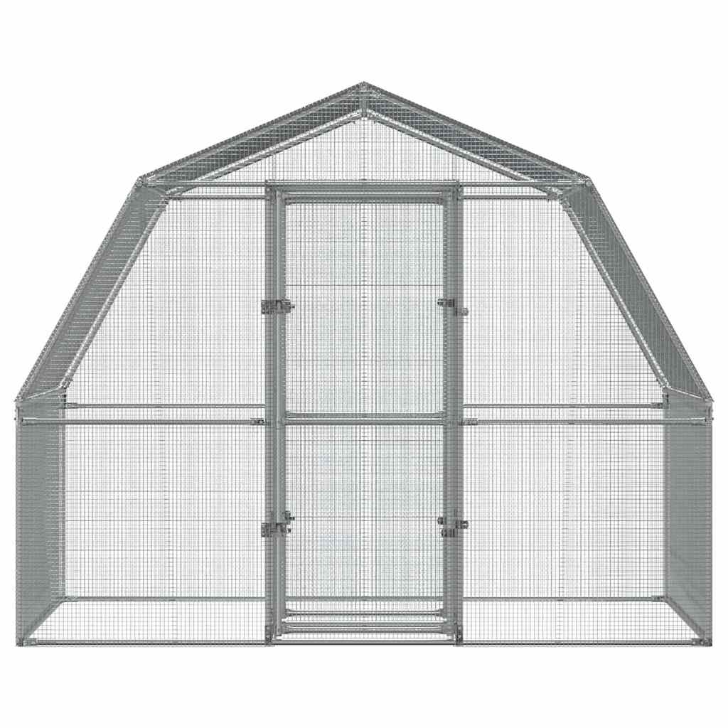 Jaula para pájaros con puerta acero galvanizado plateado