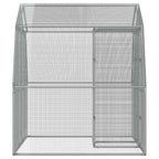 Jaula para pájaros con puerta acero galvanizado plateado