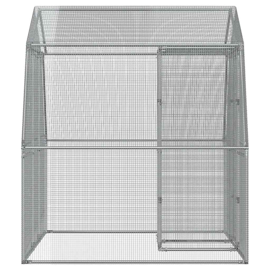 Jaula para pájaros con puerta acero galvanizado plateado